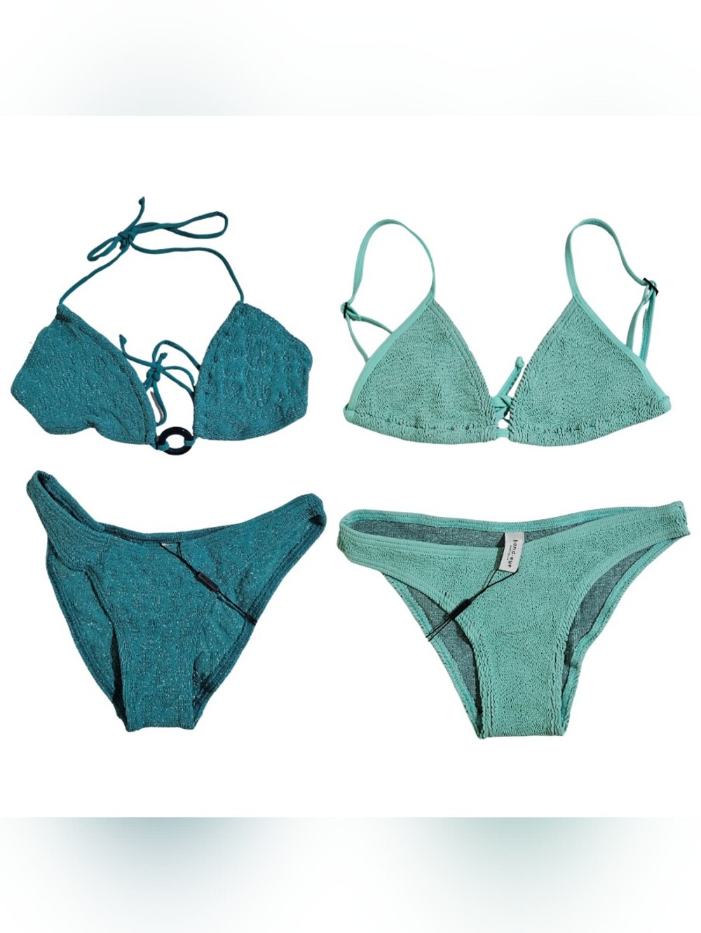 2 Bond-Eye Bikini Sets Swimsuits Ring Ingrid/Luana Triangle & Sign Briefs Bundle